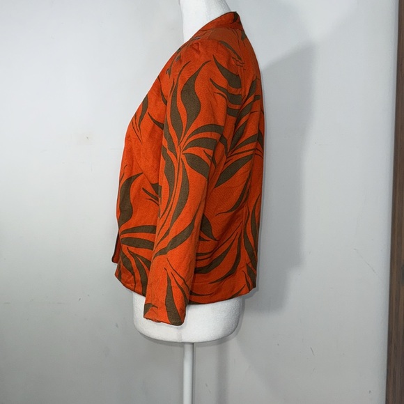 Orange Patterned Women's Jacket - Picture 2 of 3